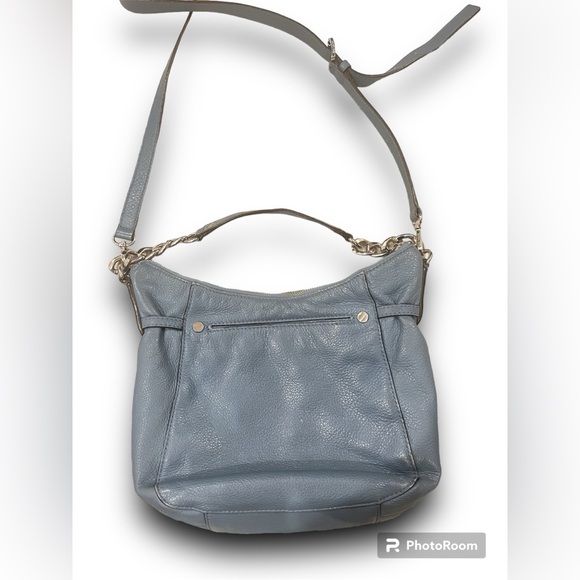 Michael Kors Megan Light Blue Pebbled Leather Handbag - Picture 3 of 4